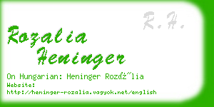 rozalia heninger business card